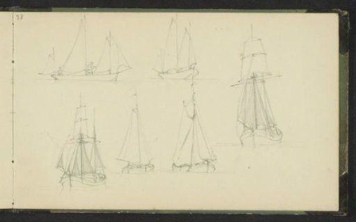 Study sheet with sailing ships