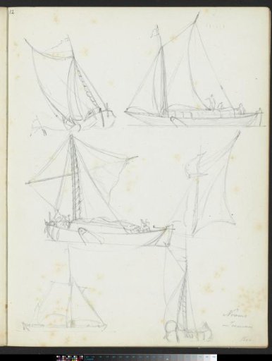 Study sheet with sailing ships