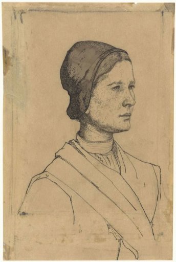 Head of a woman with a cap