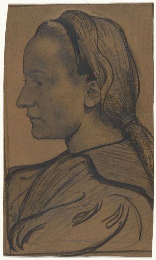 Head of a girl playing the piano (Heleen Burgers) by candlelight