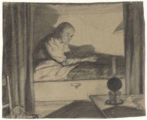 Mrs. Hogerhuis, Sitting in Bed (First Design)