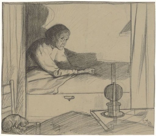 Mrs. Hogerhuis, Sitting in Bed (Second Design)