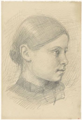 Head of a girl with smooth hair