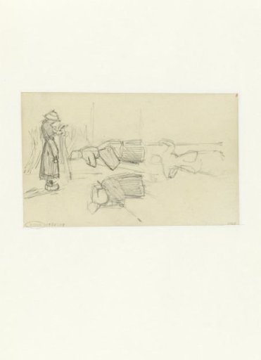 Figure Study with a Standing and Two Lying Men