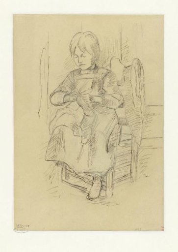 Girl knitting