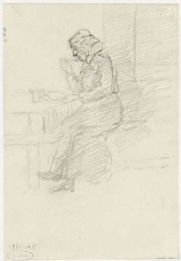 Woman eating, at table