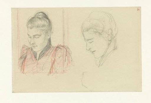 Two portrait studies of a woman