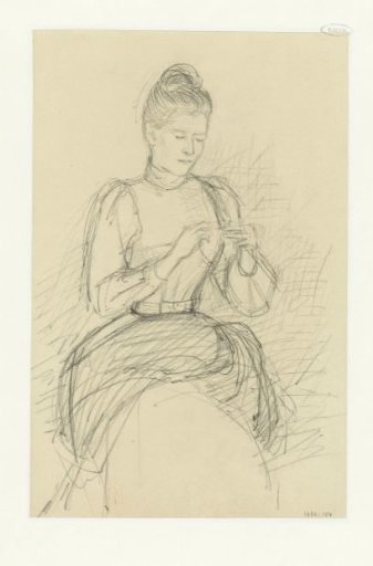 Woman doing needlework