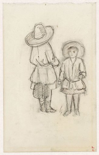 Two children with large hats