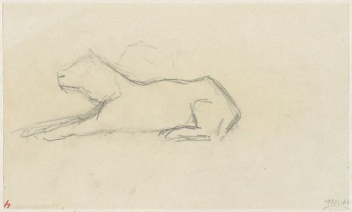 Sketch of a dog, seen from the side