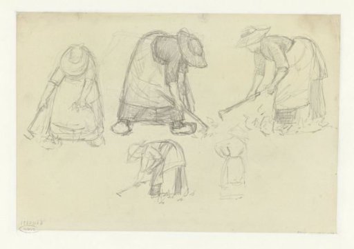 Sketches of a woman working in the fields