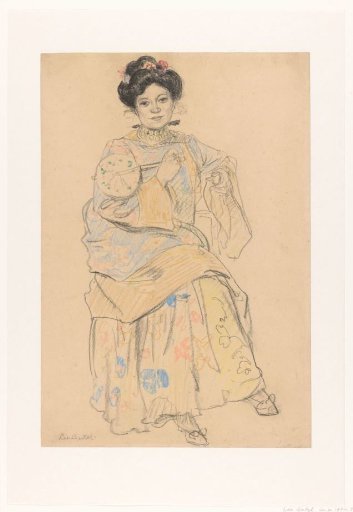 Seated woman in Japanese dress