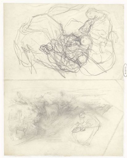 Two Studies of a Seated Woman in a Landscape