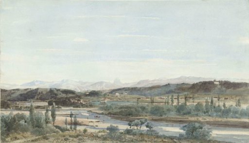 Landscape with a river valley in Southern France
