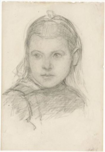 Portrait of a Girl with a Bow in Her Hair