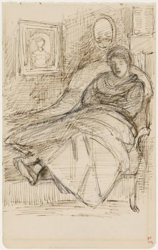 Sleeping woman on a sofa