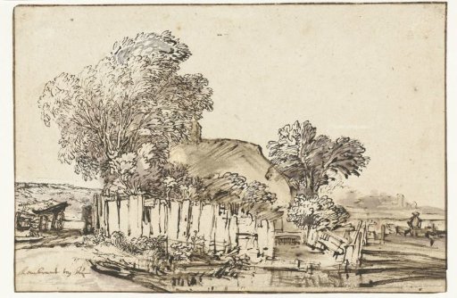 Cottage with White Paling among Trees