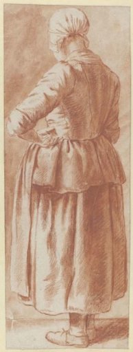 Standing Woman with a Cap, Seen from Behind
