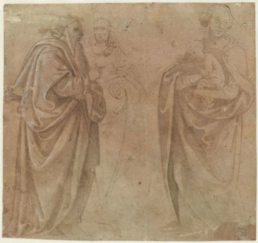 Standing Madonna with two saints