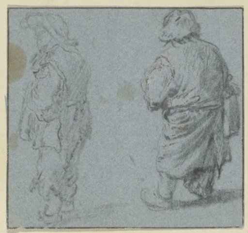 Two Standing Boys, the First Seen from the Side, the Second from the Back