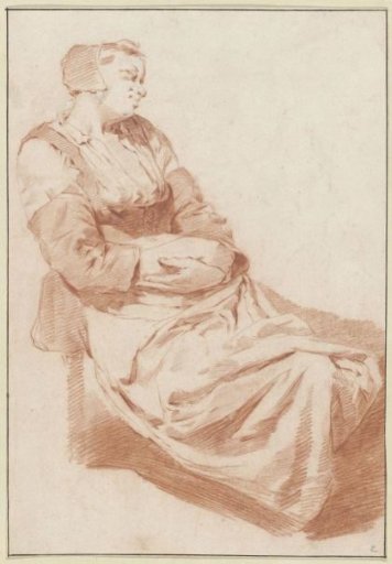 Seated Woman Facing Right, with her Hands Folded in her Lap
