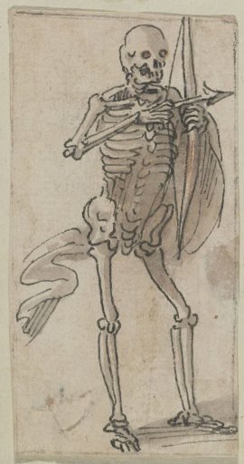 Standing skeleton with arrow and bow