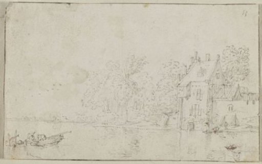 House among trees on a bank