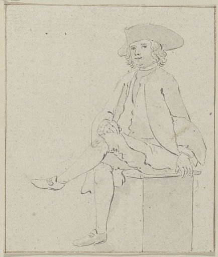 Seated young man with a dagger