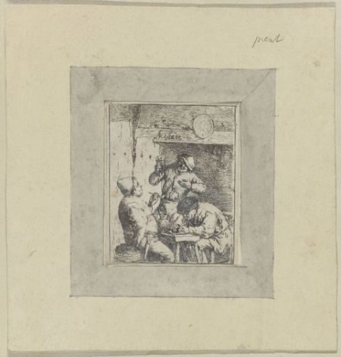 Two smokers and a drinker in an inn