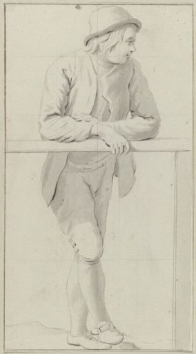 Standing youth with a hat