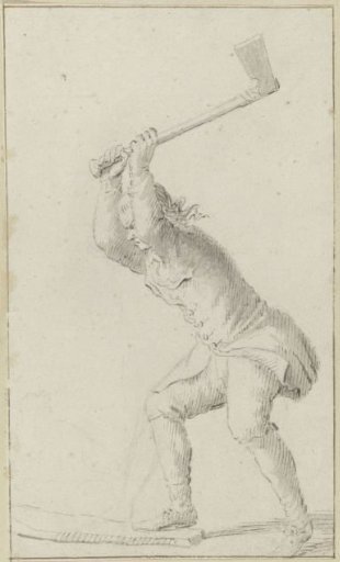 Man chopping with an axe