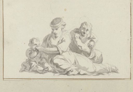Child, Man, and Woman, Seated