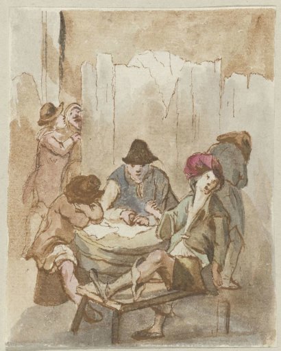 Group in front of a wall