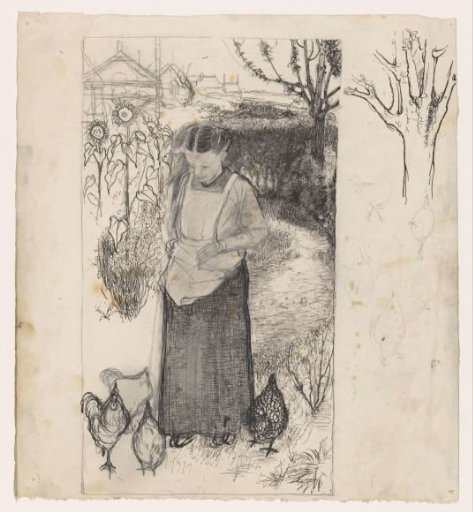 Anne Mankes-Zernike feeding chickens