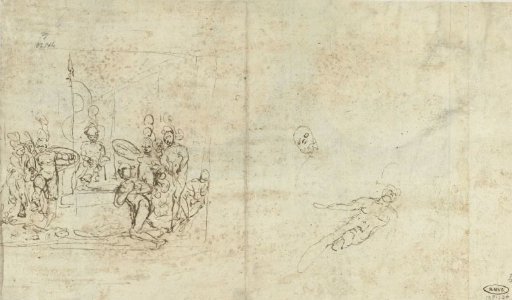 Dignitary and suppliant, a head and a body