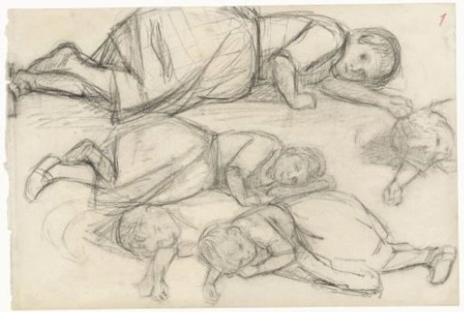 Studies of a reclining girl