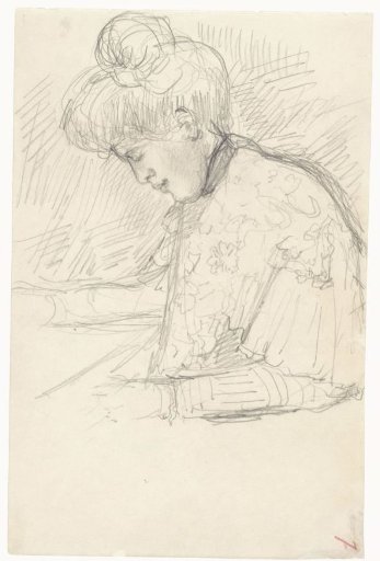 Portrait of a woman, in profile