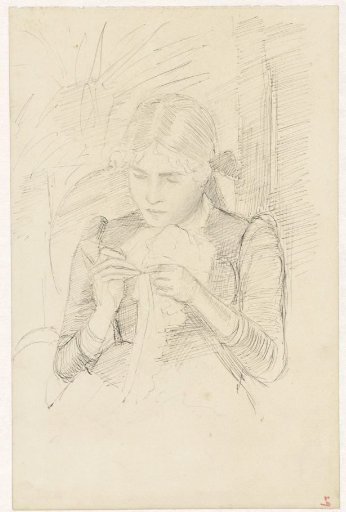 Woman doing needlework