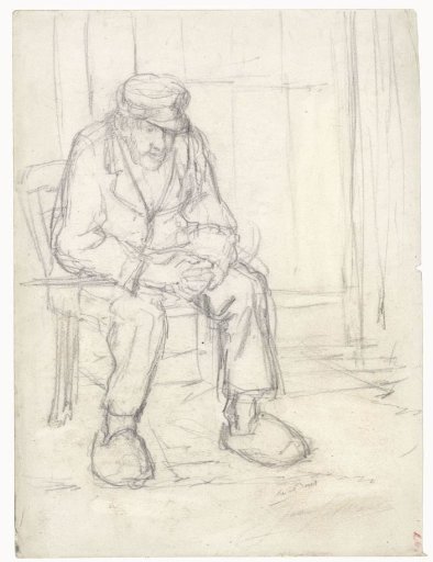 Seated old farmer
