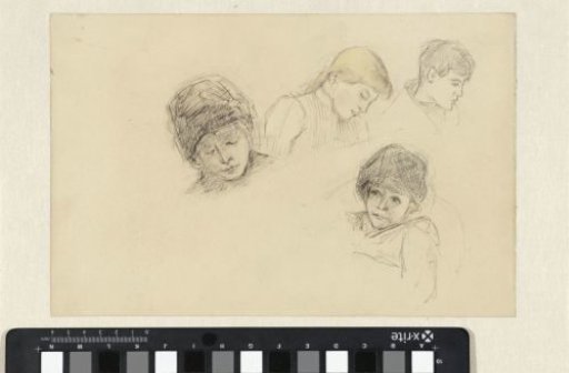 Four sketches of children's heads