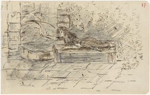 Reclining woman by a spring