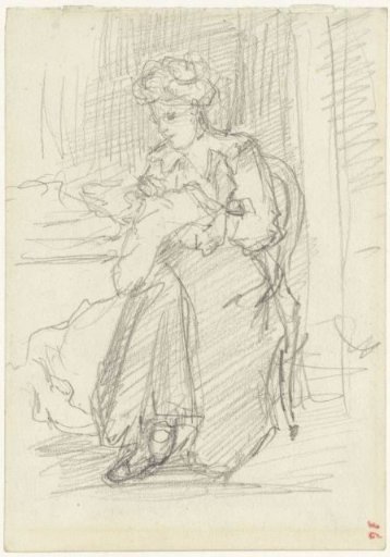 Woman doing needlework