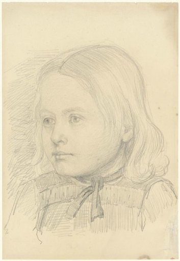 Portrait of a girl, three-quarter view to the left