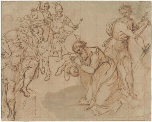 Beheading of Paul with Two Riders in the Background
