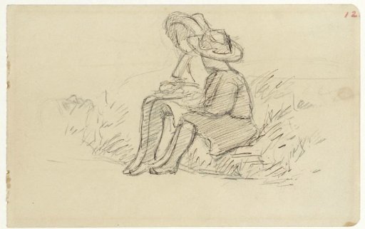 Two sitting girls, outdoors
