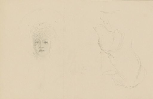Reclining Dog and a Woman's Head