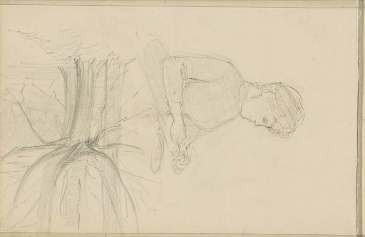 Woman at a Table and a Tree