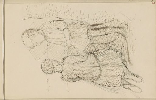 Kneeling Figure Beside a Standing Child