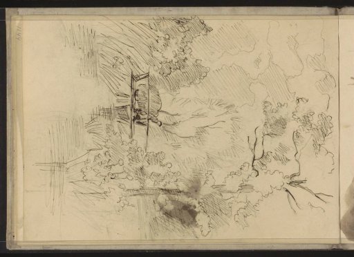 Wooded Landscape with a Figure before a Cart on a Bridge