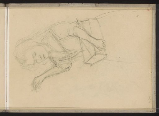 Girl with an Raised Hand and a Box under Her Arm